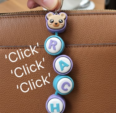 Fidget sensory clicker customisable name keychain