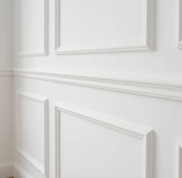 a white and blue wall