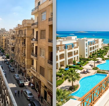 Hurghada vs Cairo real estate investment comparison of coastal and urban property markets