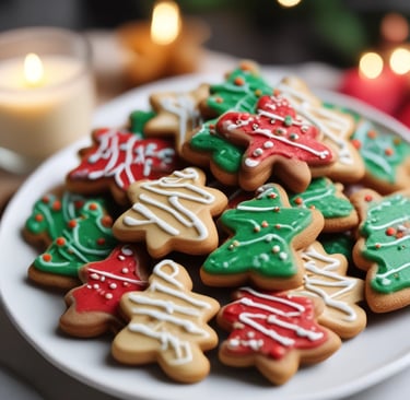 A cozy winter cabin surrounded by snow and pine trees.