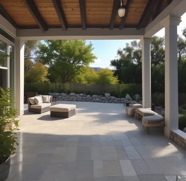 Stone wall with plants in the foreground