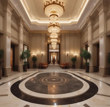 luxury hotel lobby with granites