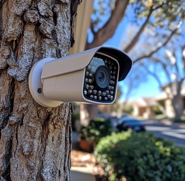 Caméra de surveillance représentant la surveillance de la maison pendant l'absence du propriétaire 