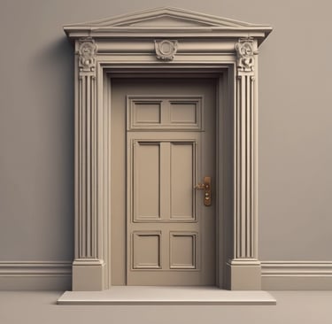 closed white wooden door