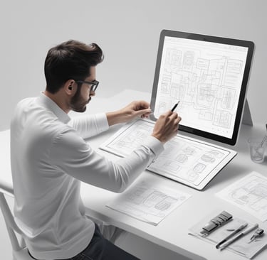 A futuristic product concept rendered in 3D, glowing softly against a clean white background.