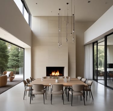 Exterior view of a prefabricated home at sunset with warm lighting.