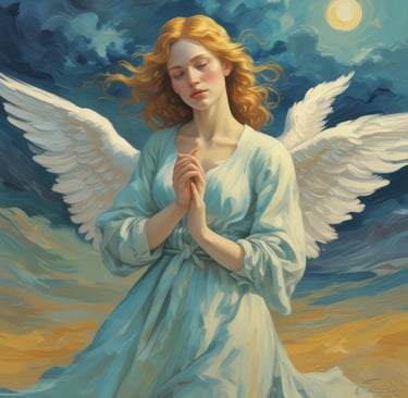 A delicate oil painting capturing soft light and serene moods.