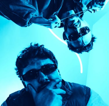 DJ Welk em estúdio com vibe urbana e estética noturna dancehall