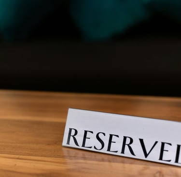 reserved sign on restaurant table. Facility Upgrades for Rentals with Timea Pokol