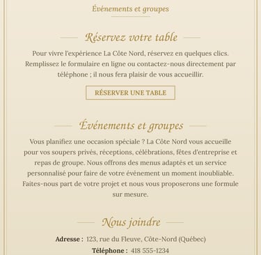 site pour restaurant