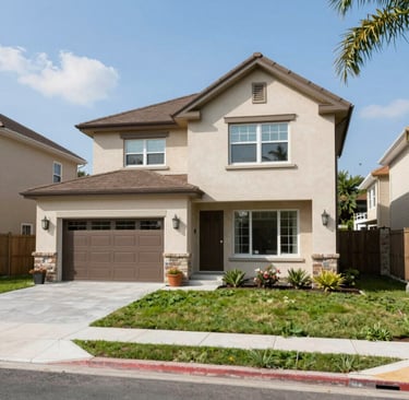 white and red wooden house miniature on brown table