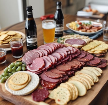 Close-up of a laser-etched cheese board featuring a personalized family name.