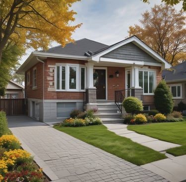 A quiet street lined with well-kept rental homes and leafy trees.