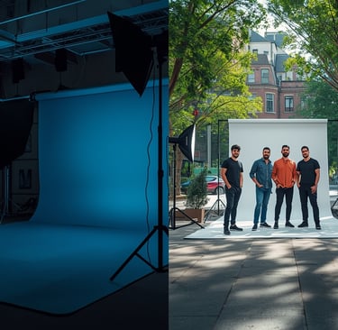 Comparison between studio and outdoor photography for audiovisual projects
