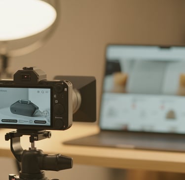 Produção de vídeo de produto para e-commerce com iluminação profissional