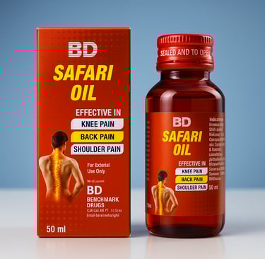 alt="Safari Oil herbal pain relief oil by Benchmark Drugs"