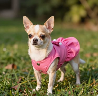 perro chihuchua con suéter rosa
