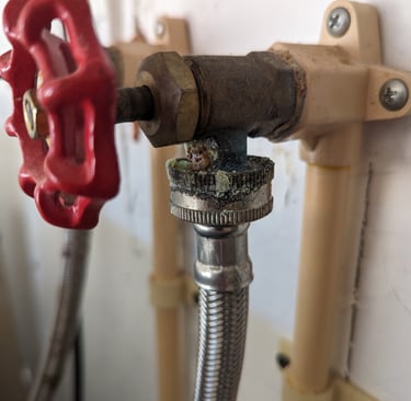 corrosion on water spigot at Fort Myers Beach