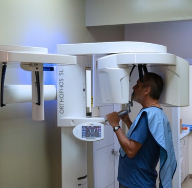 ental X-ray imaging performed in a modern dental office in New York