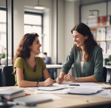 A serene treatment room bathed in soft blue and green light with calming neutral accents