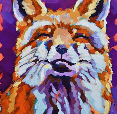 Eclectic impressionistic red fox image 
