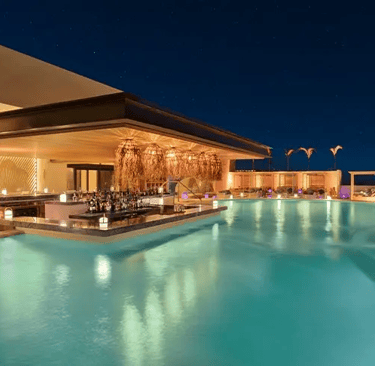 Desire Riviera Maya hot tub at night