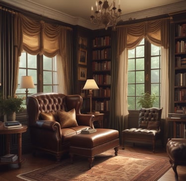 A warmly lit book signing event with William Charles engaging with readers amid vintage Edwardian decor.