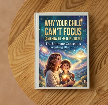 Why Your Child Can’t Focus conscious parenting book on a wooden table.