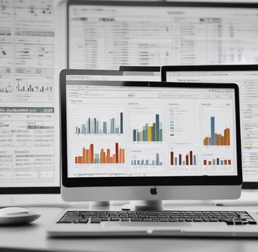 a computer monitor sitting on top of a desk