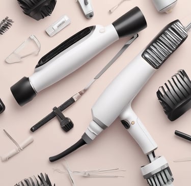 An array of beauty and personal care products elegantly arranged.