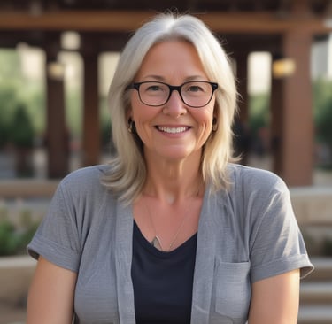 woman wearing black crew-neck shirt