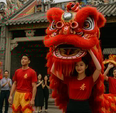 Foshan traditional lion dance in China