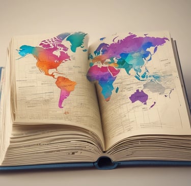 International city skyline with a subtle overlay of teal and orange hues reflecting global connections.