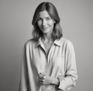 woman wearing black crew-neck shirt