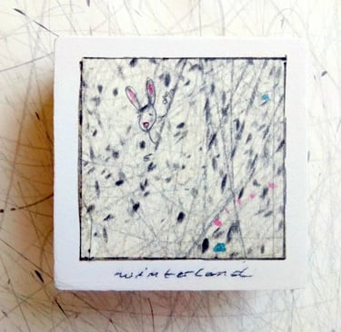 poetisches Kunstwerk, Zeichnung mit Hase von Katja Kiefer auf canusee.me