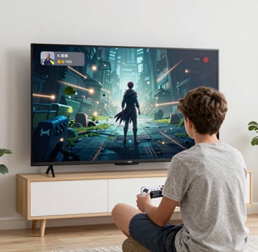 A skilled technician carefully repairing a 100-inch LG television in a cozy living room.