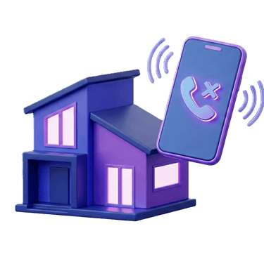 Smartphone sonnant à côté d'une maison illustrant la gestion des appels entrants