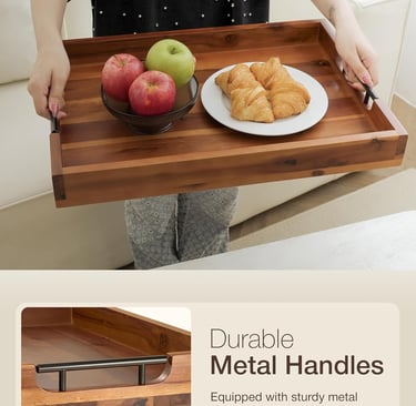 Large Wooden Tray for Ottoman