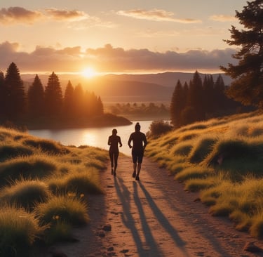 woman in black sports bra and black pants running on water during sunset
