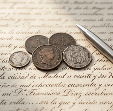 Monedas históricas y manuscrito legal: equivalencias monetarias en escrituras de fincas