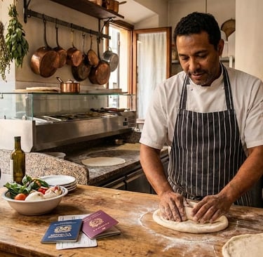 Un pizzaiolo domenicano en Nápoles
