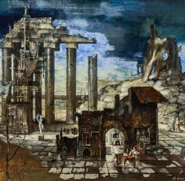 Tableau de René Hansoul "L'Alchimiste"