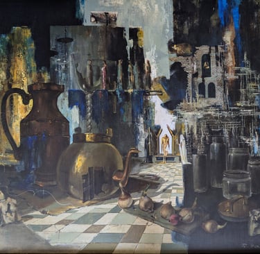 Tableau de René Hansoul "La cuisine"