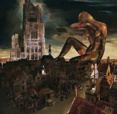 Tableau de René Hansoul "La nuit"