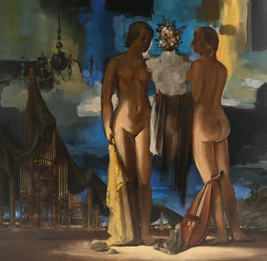Tableau de René Hansoul "les Muses"