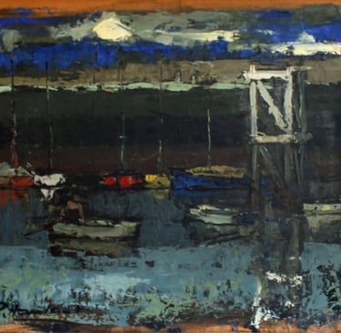 Tableau de René Hansoul "Port ostende"