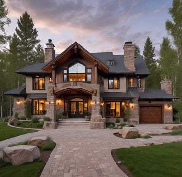 A stunning modern villa with floor-to-ceiling windows overlooking a lush garden.