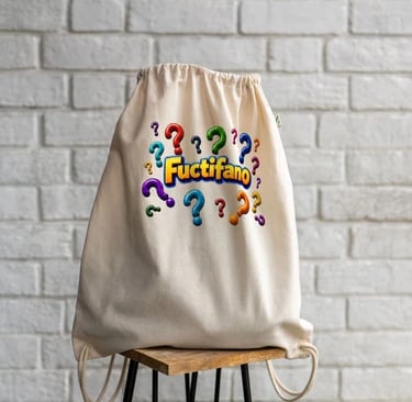 Fuctifano Drawstring Bag with Mixed Question Marks