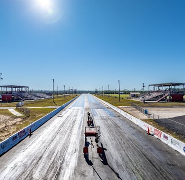 Drone image of drag racing speedway