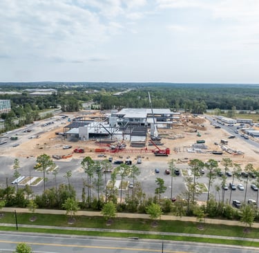 Drone image of construction site